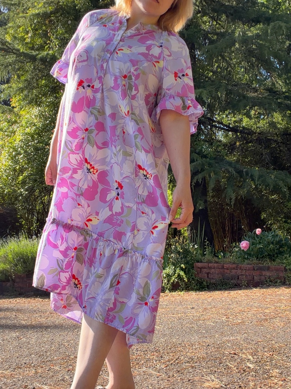 Terra & sky maxi dress  size 0X 14W‎ tropical flowy resort modest cozy girly